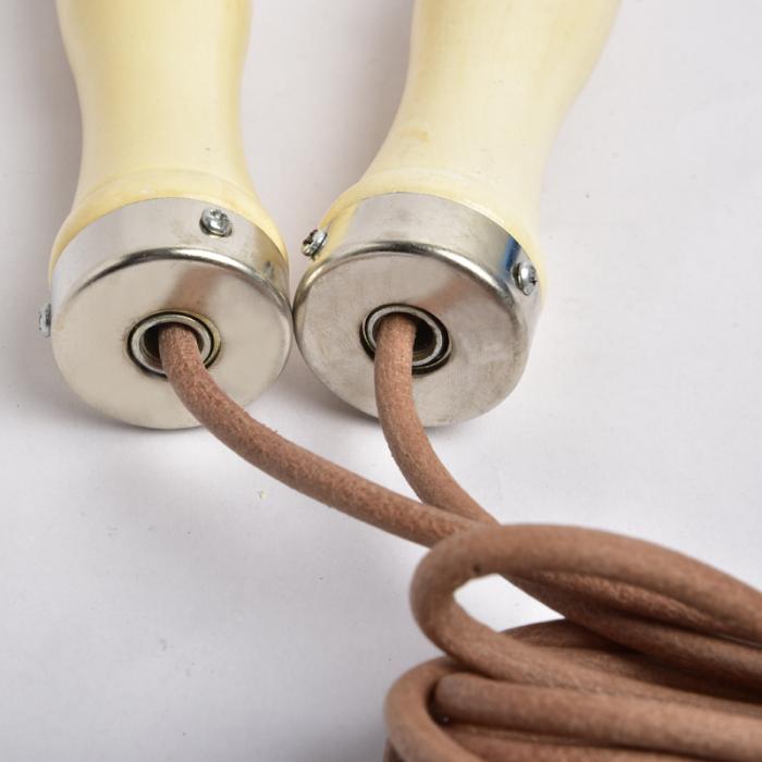 Leather Jump Rope with Wood Handles