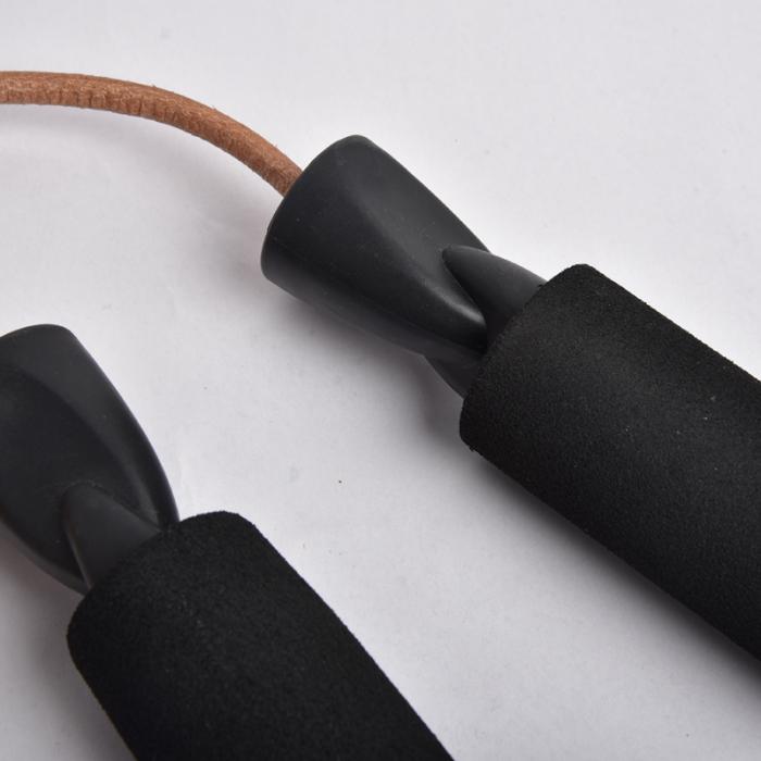Weighted Leather Jump Rope with Wood Handles