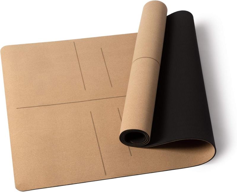 Cork rubber printing yoga mat