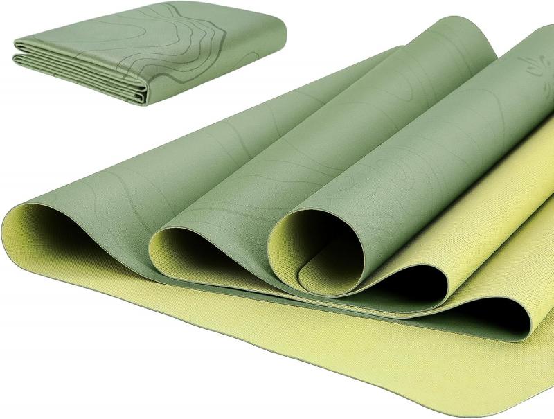 Yoga Travel PRO 1.5mm - Foldable Fitness & Exercise Mat with Bag Lightweight, Compact & Eco-Friendly | Non-Slip
