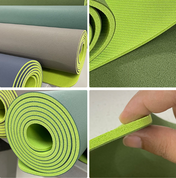 Matte PU rubber yoga mat, coconut fiber PU rubber yoga mat
