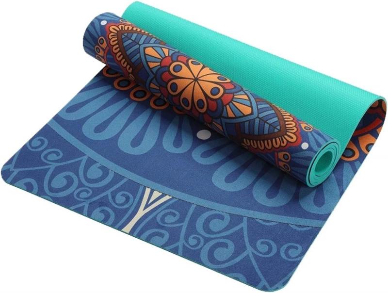 Suede & Natural Rubber Yoga Mat for Yoga Pilates and Fitness